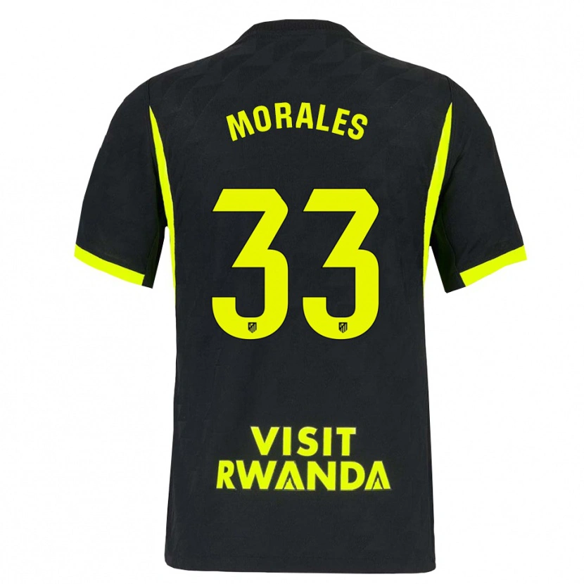 Danxen Kinderen Luismi Morales #33 Heldergroen Zwart Uitshirt Uittenue 2026/27 T-Shirt
