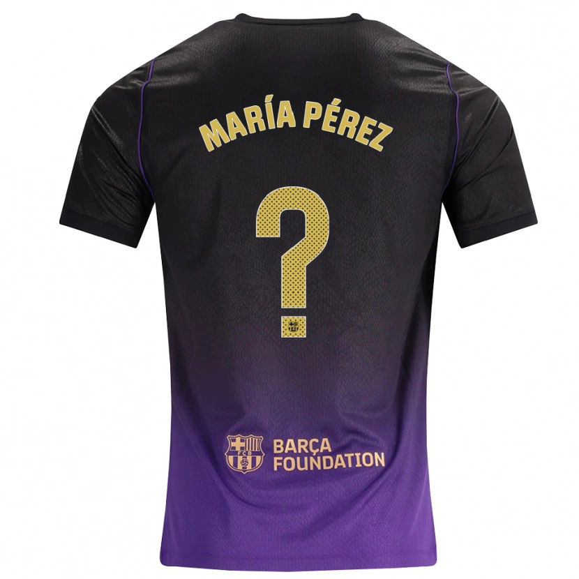 Danxen Kinderen María Pérez #0 Paars Geel Zwart Uitshirt Uittenue 2026/27 T-Shirt