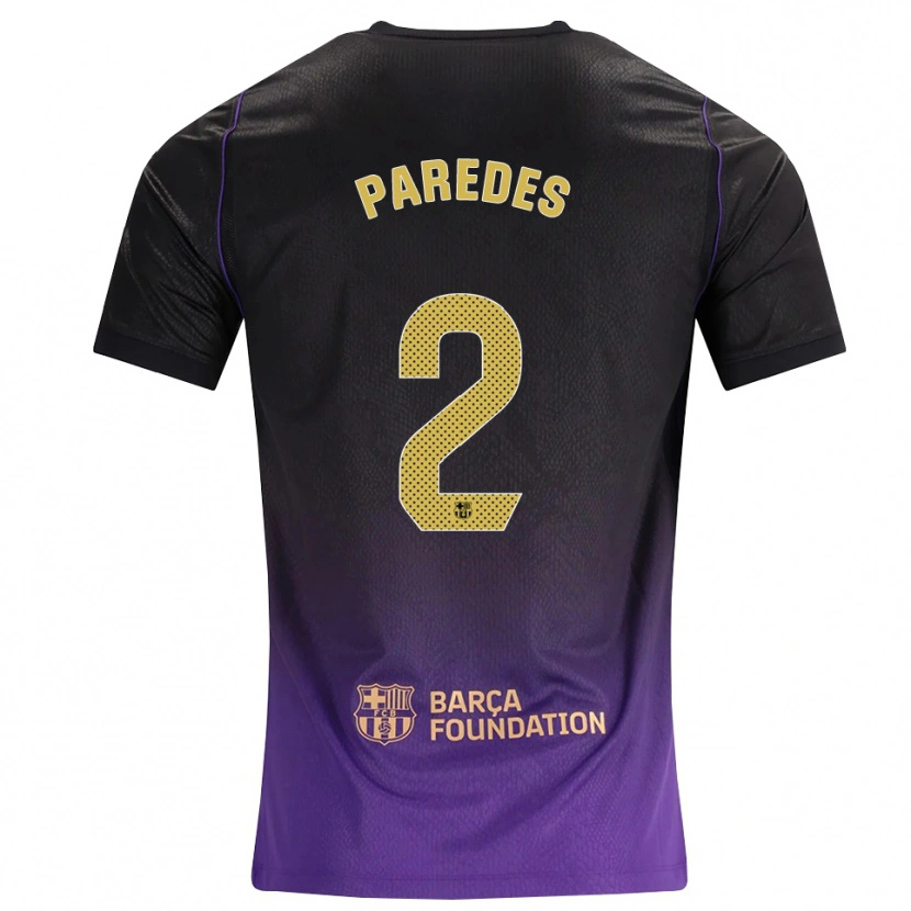 Danxen Kinderen Irene Paredes #2 Paars Geel Zwart Uitshirt Uittenue 2026/27 T-Shirt