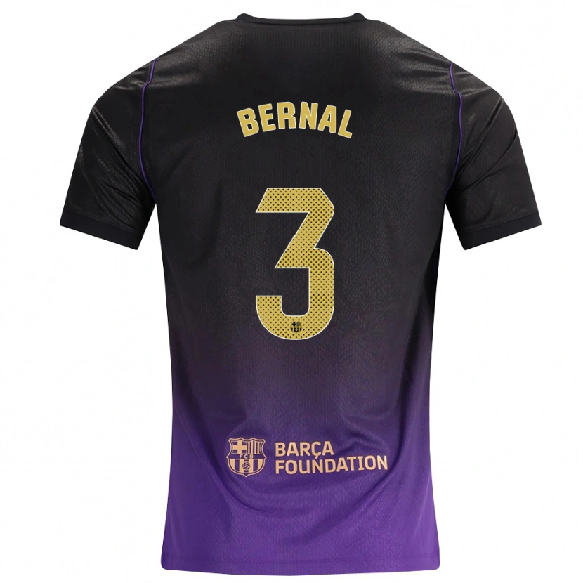 Danxen Kinderen Lucas Bernal #3 Paars Geel Zwart Uitshirt Uittenue 2026/27 T-Shirt