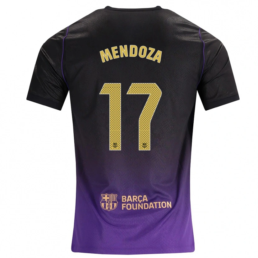 Danxen Kinderen Byron Mendoza #17 Paars Geel Zwart Uitshirt Uittenue 2026/27 T-Shirt