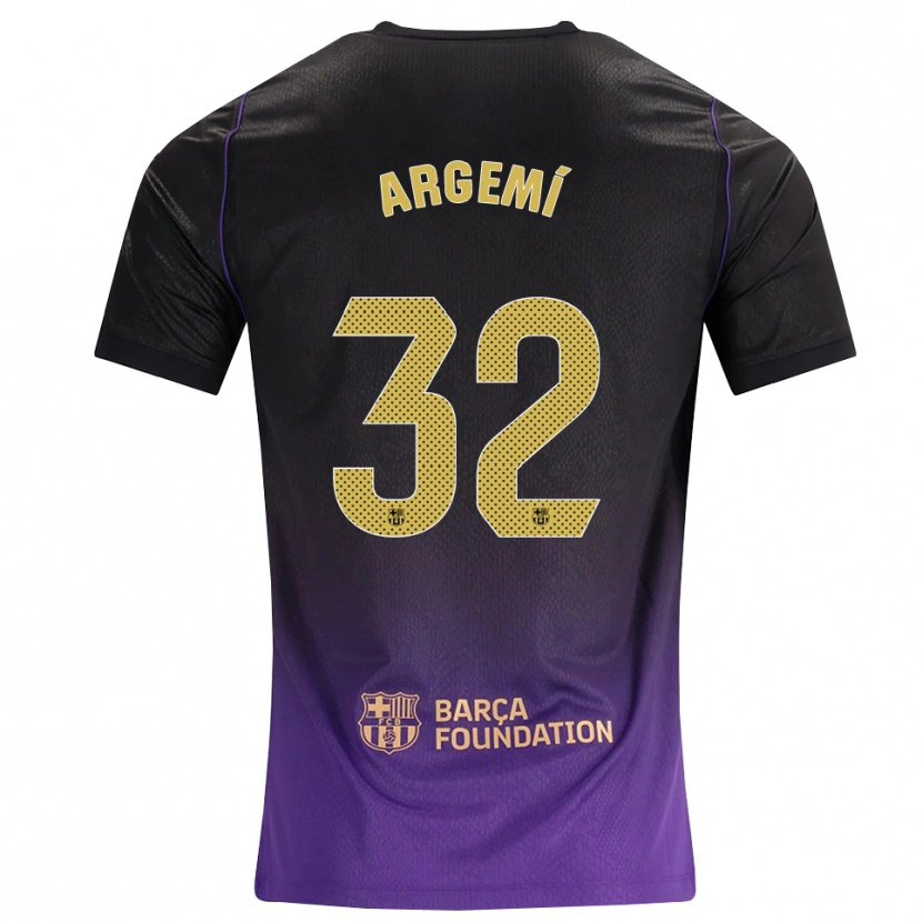 Danxen Kinderen Adam Argemí #32 Paars Geel Zwart Uitshirt Uittenue 2026/27 T-Shirt
