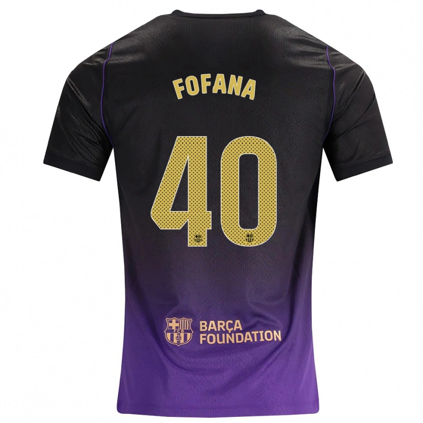 Danxen Kinderen Nuhu Fofana #40 Paars Geel Zwart Uitshirt Uittenue 2026/27 T-Shirt