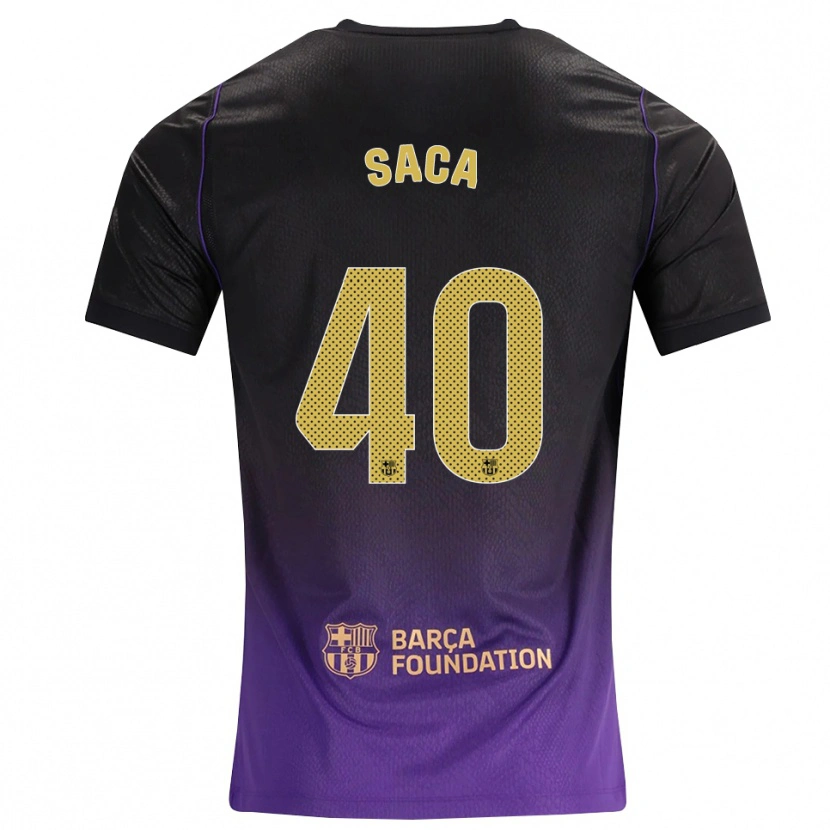 Danxen Kinderen Leo Saca #40 Paars Geel Zwart Uitshirt Uittenue 2026/27 T-Shirt