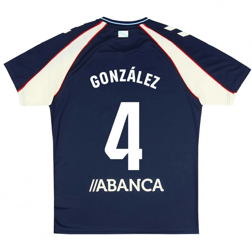 Danxen Kinderen Paula González #4 Koninklijk Blauw Rood Wit Uitshirt Uittenue 2026/27 T-Shirt