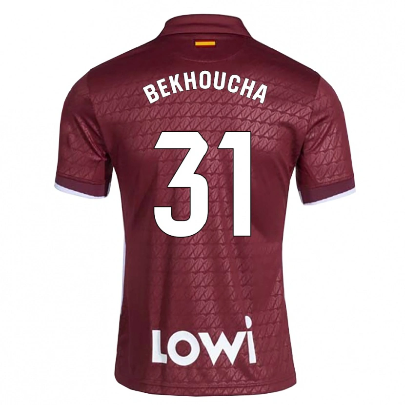 Danxen Kinderen Ismael Bekhoucha #31 Donkerrood Wit Uitshirt Uittenue 2026/27 T-Shirt
