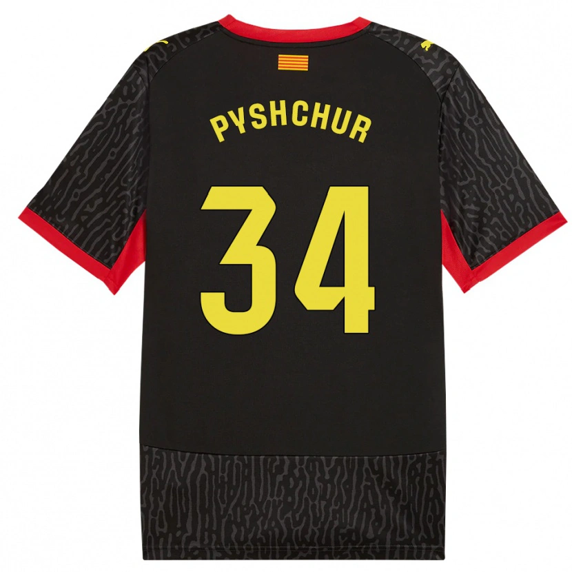 Danxen Kinderen Oleksandr Pyshchur #34 Zwart Geel Rood Uitshirt Uittenue 2026/27 T-Shirt