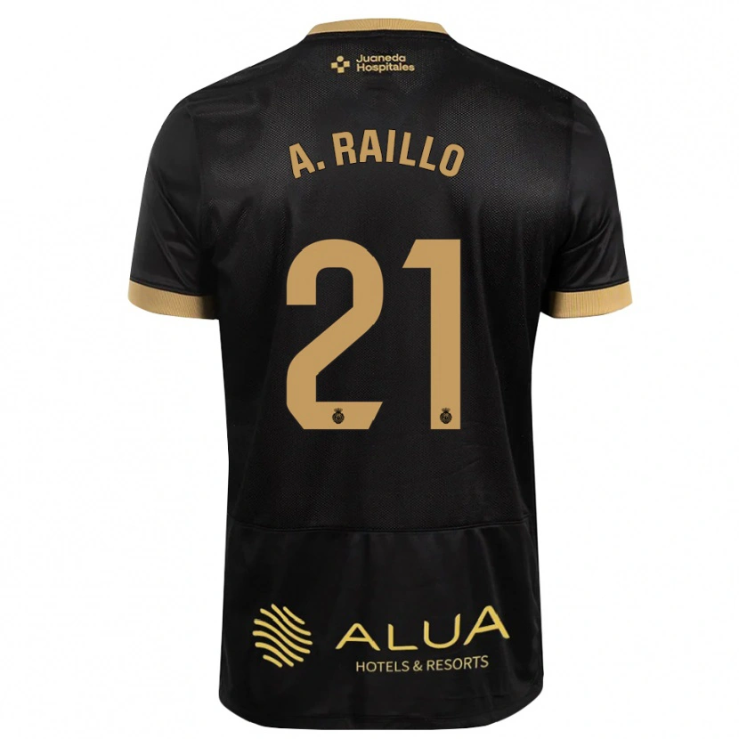 Danxen Kinderen Antonio Raíllo #21 Zwart Zandbruin Zwaar Hout Uitshirt Uittenue 2026/27 T-Shirt