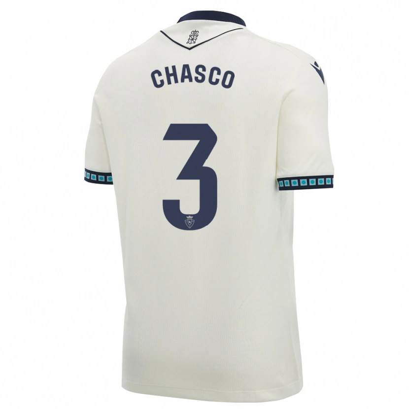 Danxen Kinderen Raúl Chasco #3 Wit Zwart Licht Hemelsblauw Uitshirt Uittenue 2026/27 T-Shirt