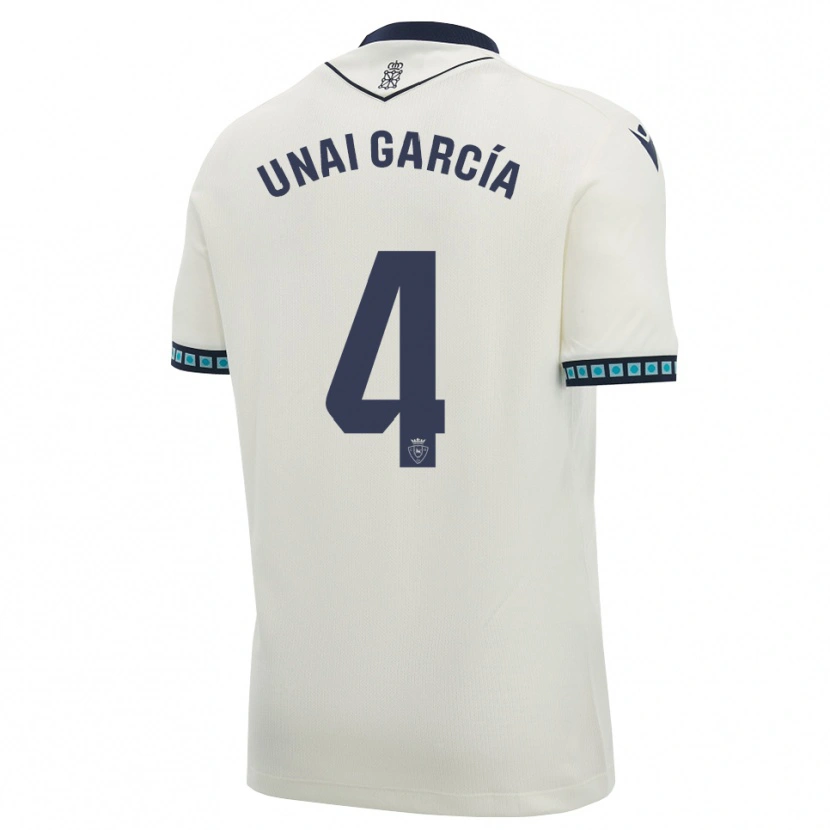 Danxen Kinderen Unai García #4 Wit Zwart Licht Hemelsblauw Uitshirt Uittenue 2026/27 T-Shirt