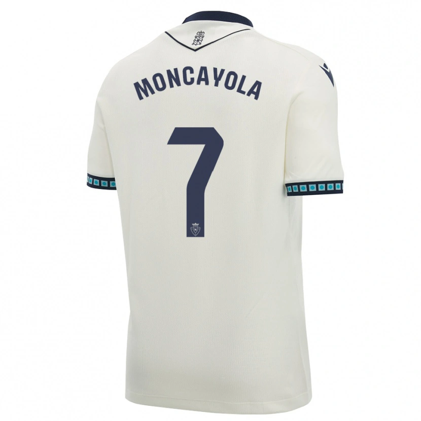 Danxen Kinderen Jon Moncayola #7 Wit Zwart Licht Hemelsblauw Uitshirt Uittenue 2026/27 T-Shirt