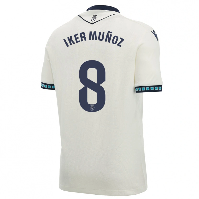 Danxen Kinderen Iker Muñoz #8 Wit Zwart Licht Hemelsblauw Uitshirt Uittenue 2026/27 T-Shirt