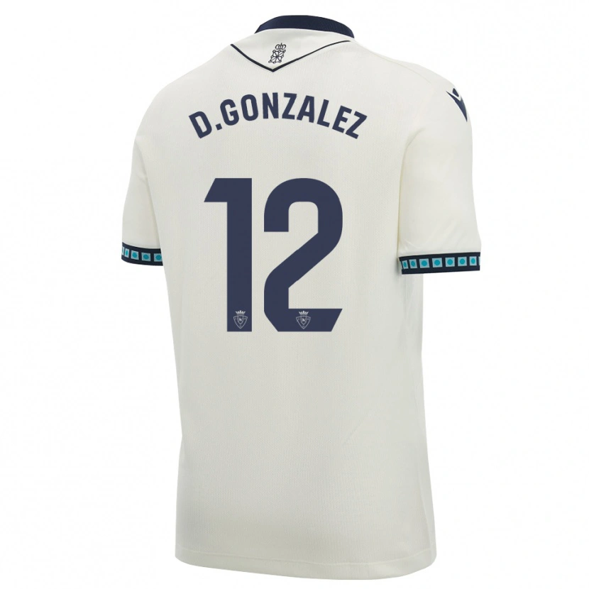 Danxen Kinderen Dani González #12 Wit Zwart Licht Hemelsblauw Uitshirt Uittenue 2026/27 T-Shirt