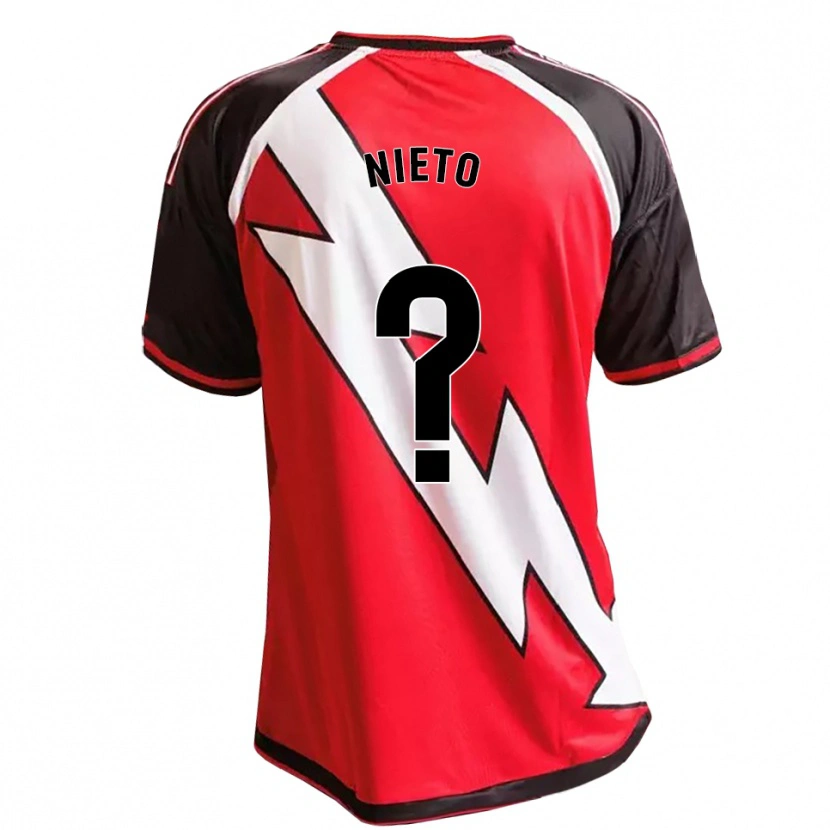 Danxen Kinderen Diego Nieto #0 Rood Zwart Wit Uitshirt Uittenue 2026/27 T-Shirt