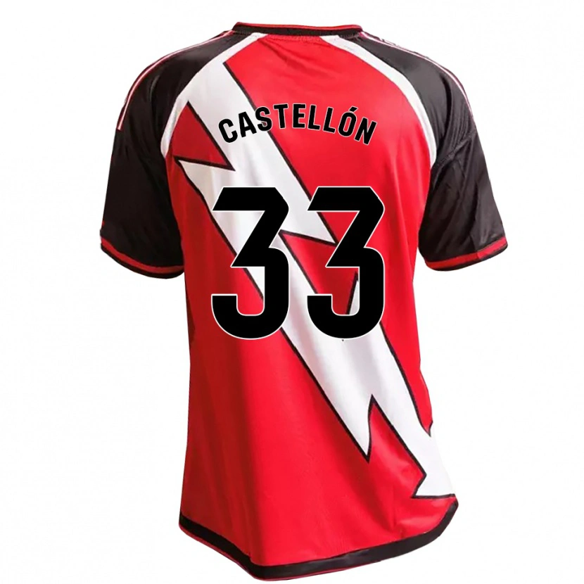 Danxen Kinderen Sergio Castellón #33 Rood Zwart Wit Uitshirt Uittenue 2026/27 T-Shirt