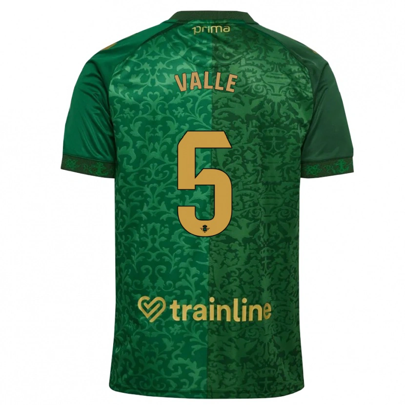 Danxen Kinderen María Valle López #5 Bosgroen Donker Goudenrood Uitshirt Uittenue 2026/27 T-Shirt