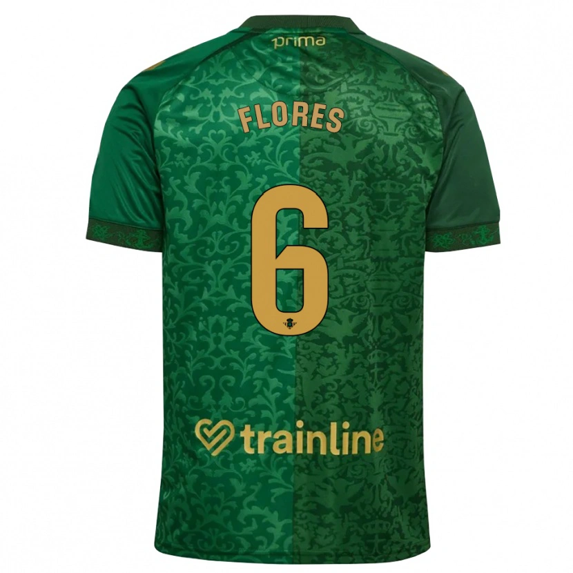 Danxen Kinderen Mateo Flores #6 Bosgroen Donker Goudenrood Uitshirt Uittenue 2026/27 T-Shirt