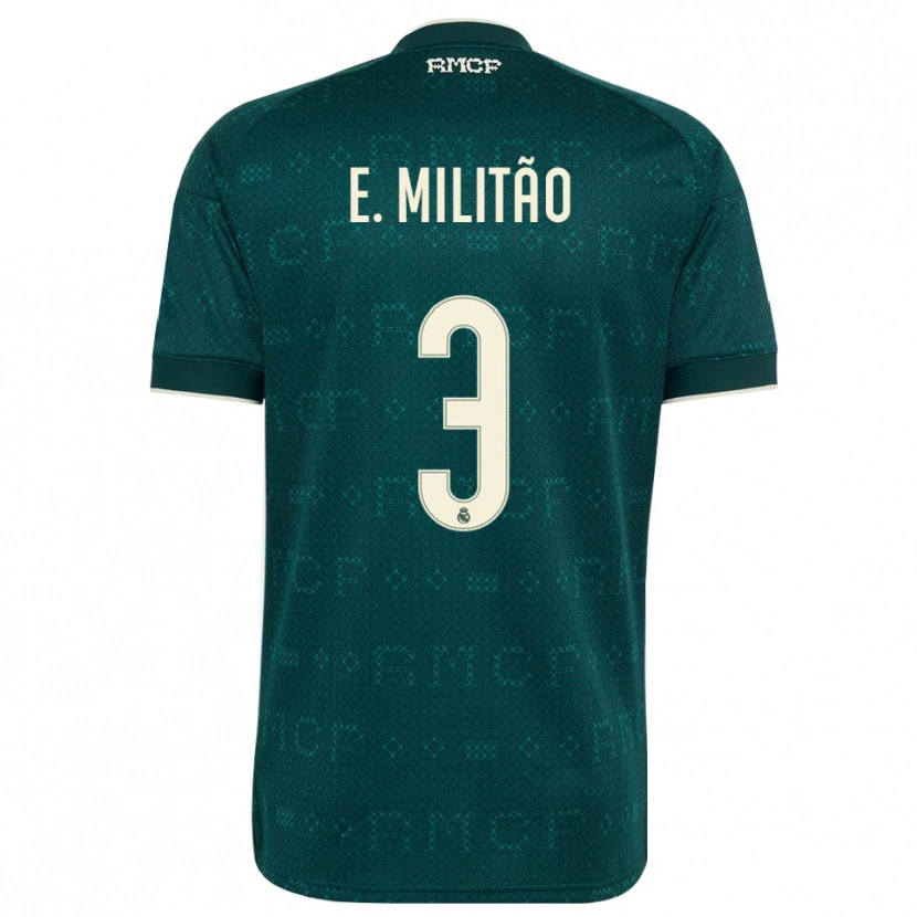 Danxen Kinderen Éder Militão #3 Donker Leigrijs Wit Uitshirt Uittenue 2026/27 T-Shirt