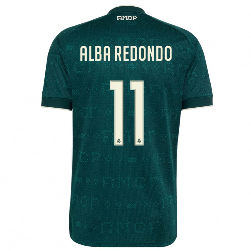 Danxen Kinderen Alba Redondo #11 Donker Leigrijs Wit Uitshirt Uittenue 2026/27 T-Shirt