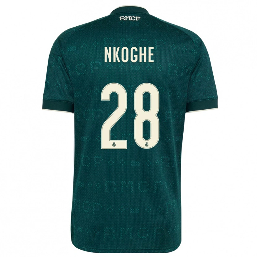 Danxen Kinderen Ariel Nkoghe #28 Donker Leigrijs Wit Uitshirt Uittenue 2026/27 T-Shirt