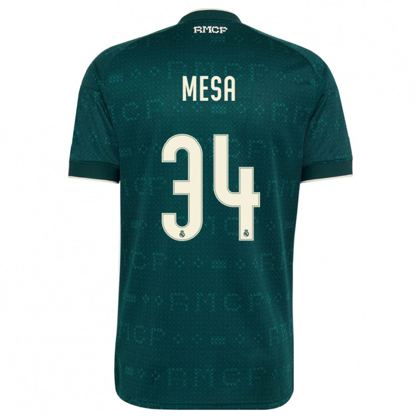 Danxen Kinderen Óscar Mesa #34 Donker Leigrijs Wit Uitshirt Uittenue 2026/27 T-Shirt
