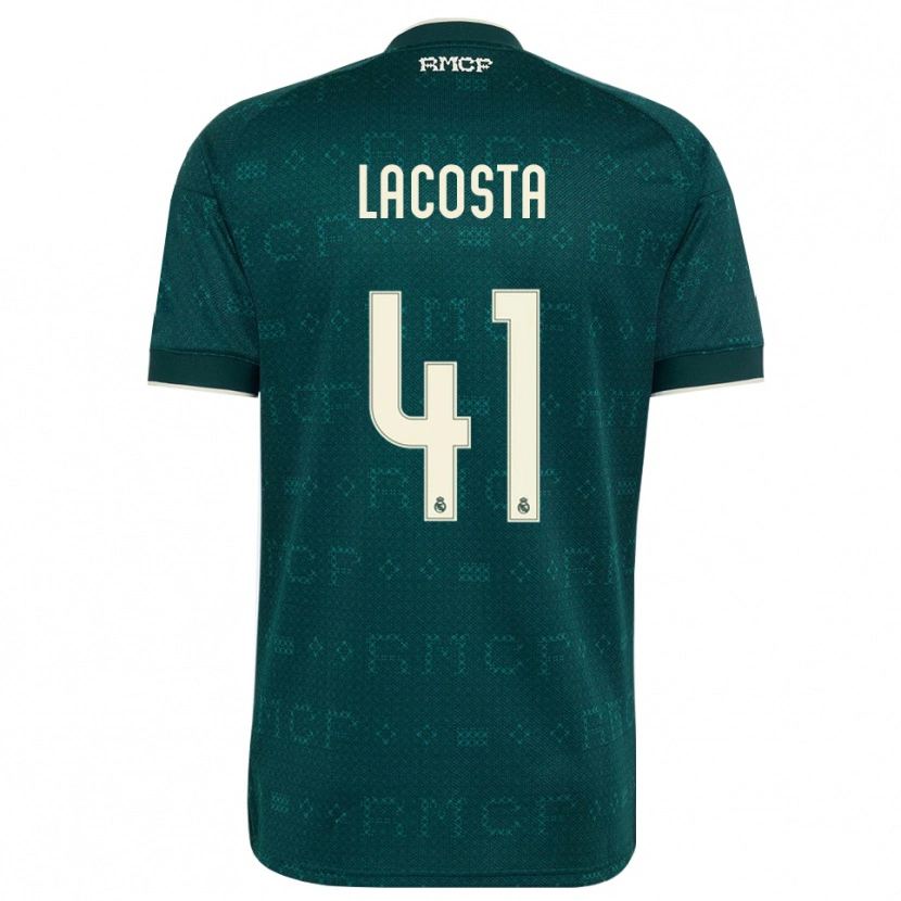 Danxen Kinderen Diego Lacosta #41 Donker Leigrijs Wit Uitshirt Uittenue 2026/27 T-Shirt