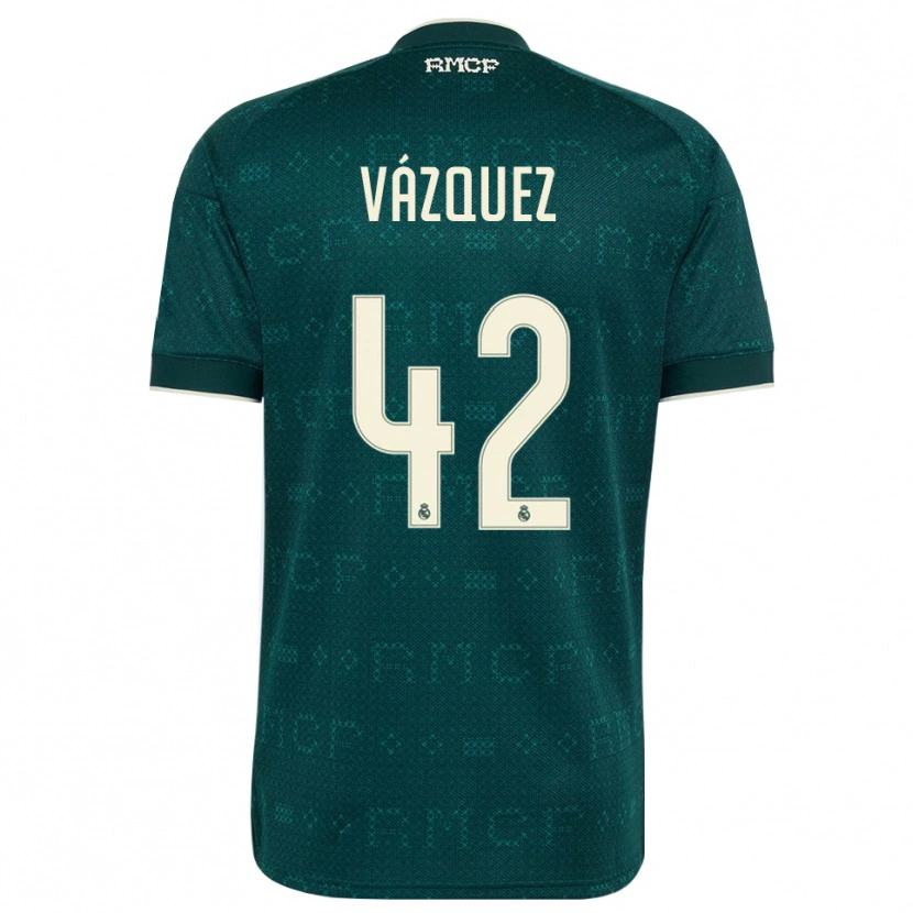 Danxen Kinderen Erik Vázquez #42 Donker Leigrijs Wit Uitshirt Uittenue 2026/27 T-Shirt