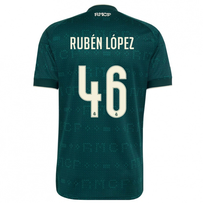 Danxen Kinderen Rubén López #46 Donker Leigrijs Wit Uitshirt Uittenue 2026/27 T-Shirt