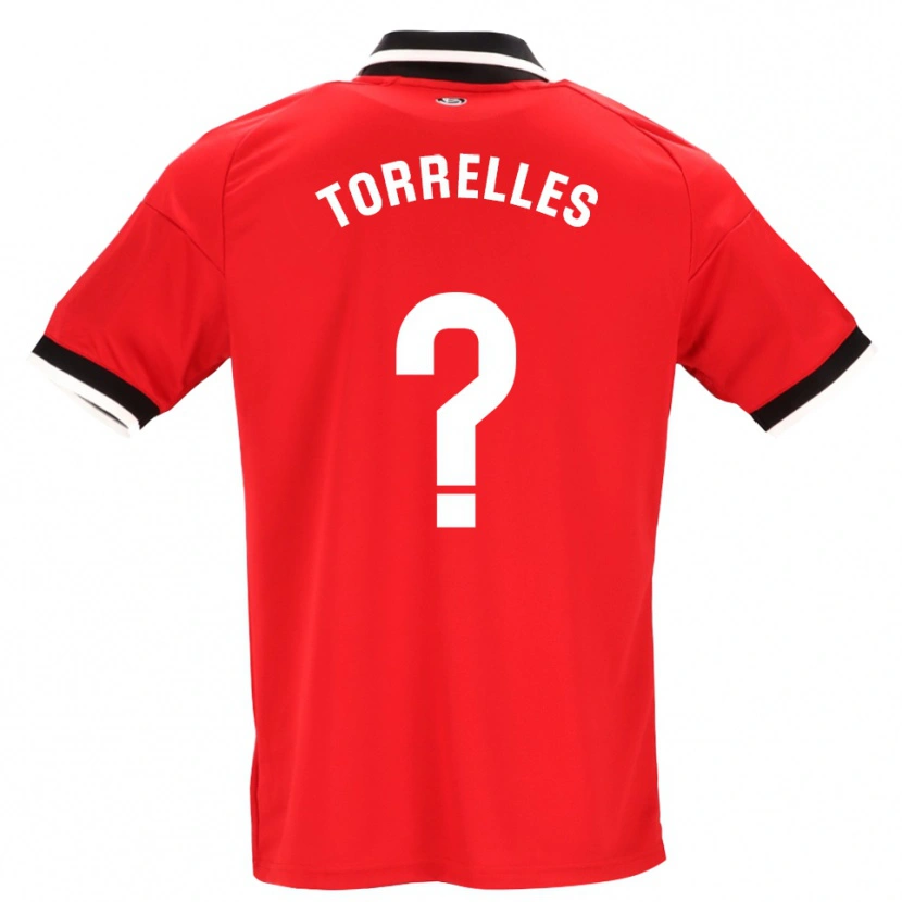 Danxen Kinderen Genís Torrelles #0 Zwart Wit Rood Uitshirt Uittenue 2026/27 T-Shirt