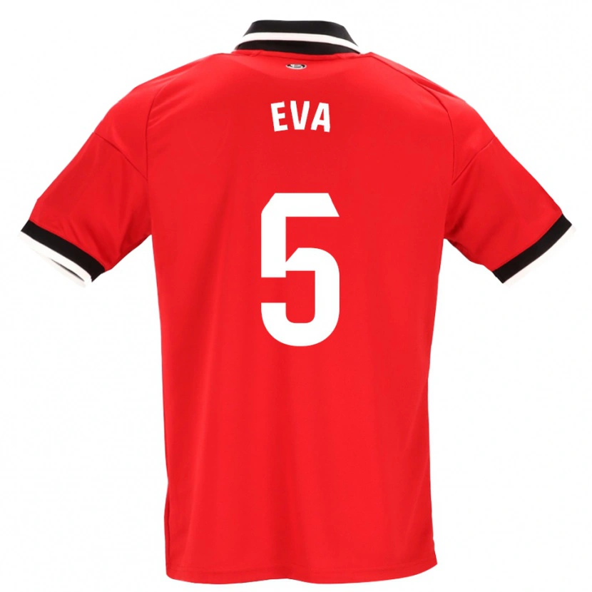 Danxen Kinderen Eva Llamas Hernández #5 Zwart Wit Rood Uitshirt Uittenue 2026/27 T-Shirt