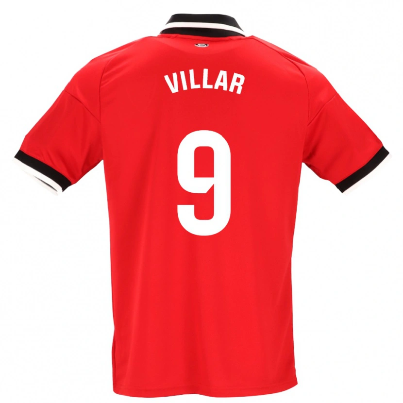 Danxen Kinderen Iker Villar #9 Zwart Wit Rood Uitshirt Uittenue 2026/27 T-Shirt