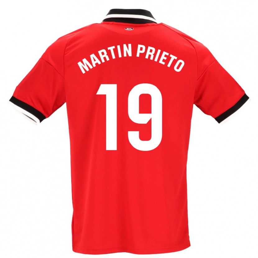 Danxen Kinderen Cristina Martín-Prieto Gutiérrez #19 Zwart Wit Rood Uitshirt Uittenue 2026/27 T-Shirt