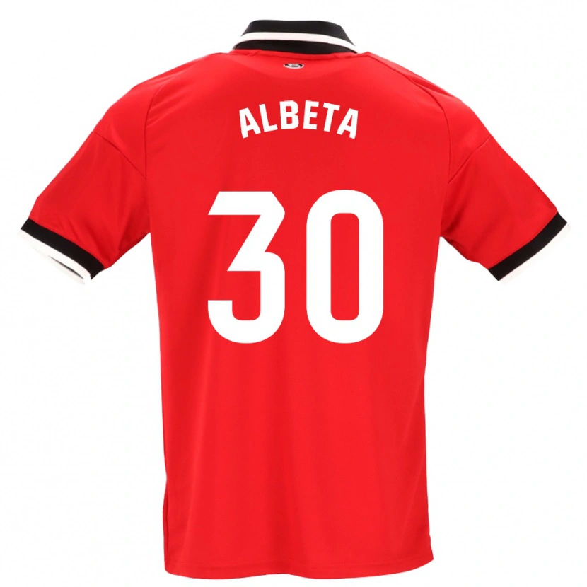 Danxen Kinderen Alba María López Montiel #30 Zwart Wit Rood Uitshirt Uittenue 2026/27 T-Shirt