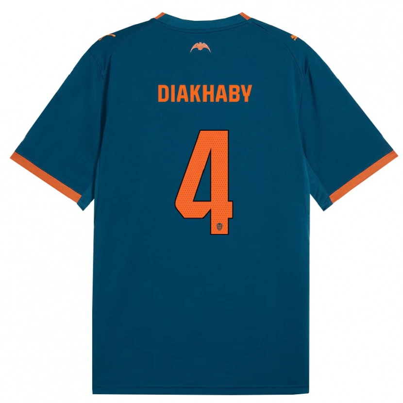 Danxen Kinderen Mouctar Diakhaby #4 Staalblauw Oranje Uitshirt Uittenue 2026/27 T-Shirt