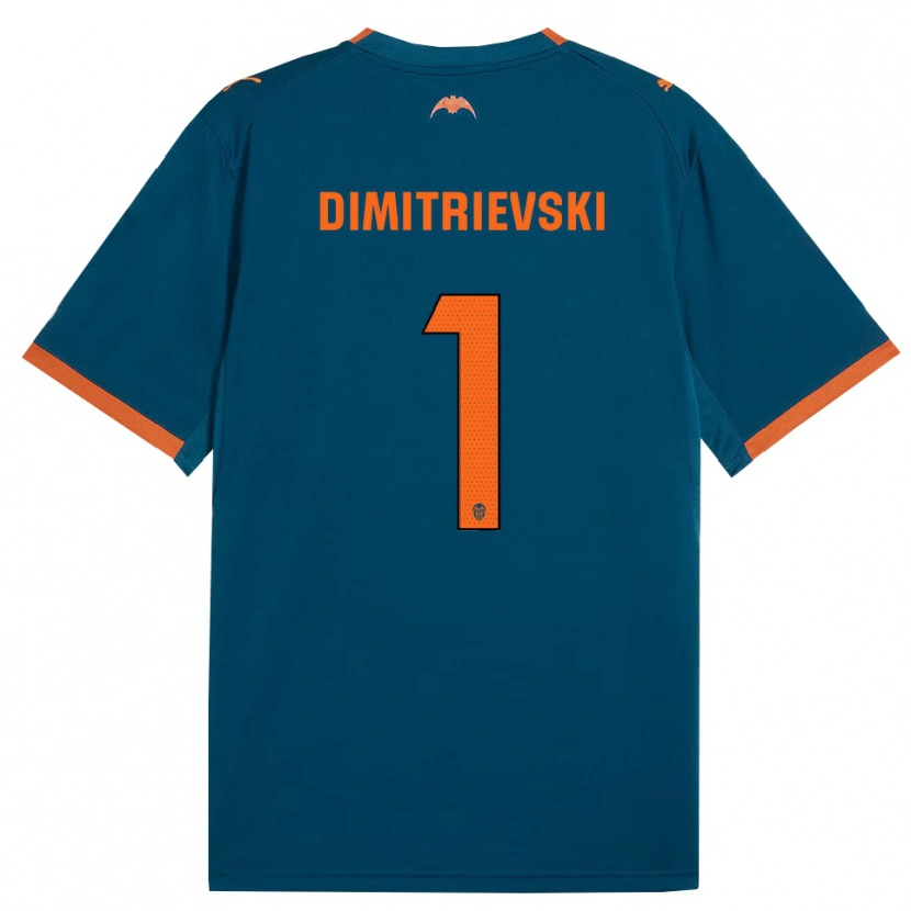 Danxen Kinderen Stole Dimitrievski #1 Staalblauw Oranje Uitshirt Uittenue 2026/27 T-Shirt