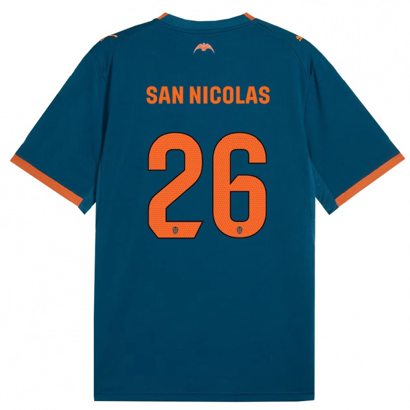 Danxen Kinderen Olga San Nicolas #26 Staalblauw Oranje Uitshirt Uittenue 2026/27 T-Shirt