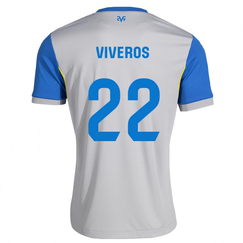 Danxen Kinderen Facundo Viveros #22 Dodgerblauw Grijs Uitshirt Uittenue 2026/27 T-Shirt
