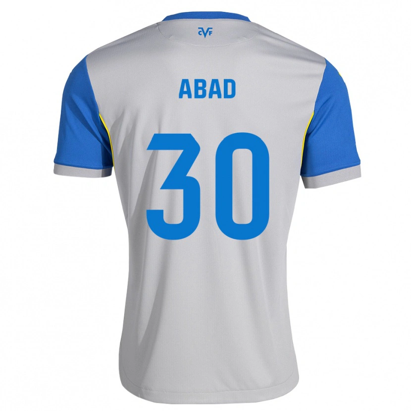 Danxen Kinderen Iker Abad #30 Dodgerblauw Grijs Uitshirt Uittenue 2026/27 T-Shirt