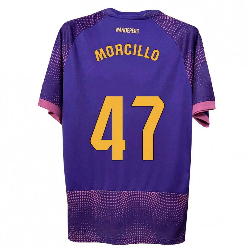 Danxen Kinderen Javi Morcillo #47 Paars Wit Roze Uitshirt Uittenue 2026/27 T-Shirt