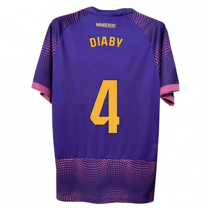 Danxen Kinderen Bambo Diaby #4 Paars Wit Roze Uitshirt Uittenue 2026/27 T-Shirt