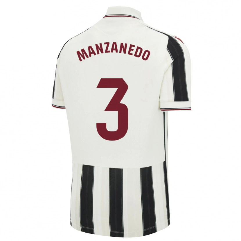 Danxen Kinderen Aitor Manzanedo #3 Zwart Wit Rood Uitshirt Uittenue 2026/27 T-Shirt
