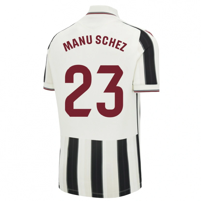 Danxen Kinderen Manu Sánchez #23 Zwart Wit Rood Uitshirt Uittenue 2026/27 T-Shirt