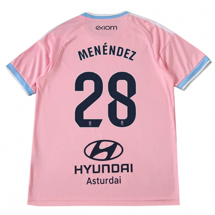 Danxen Kinderen Diego Menéndez #28 Centaurieblauw Roze Uitshirt Uittenue 2026/27 T-Shirt