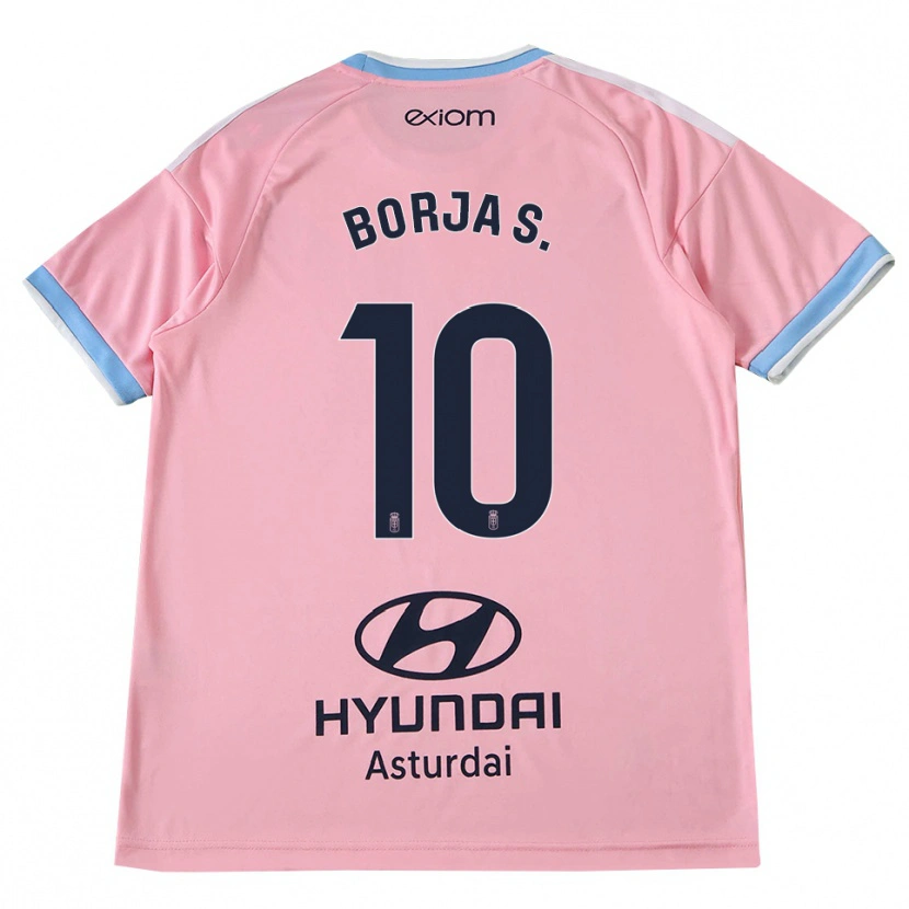 Danxen Kinderen Borja Sánchez #10 Centaurieblauw Roze Uitshirt Uittenue 2026/27 T-Shirt