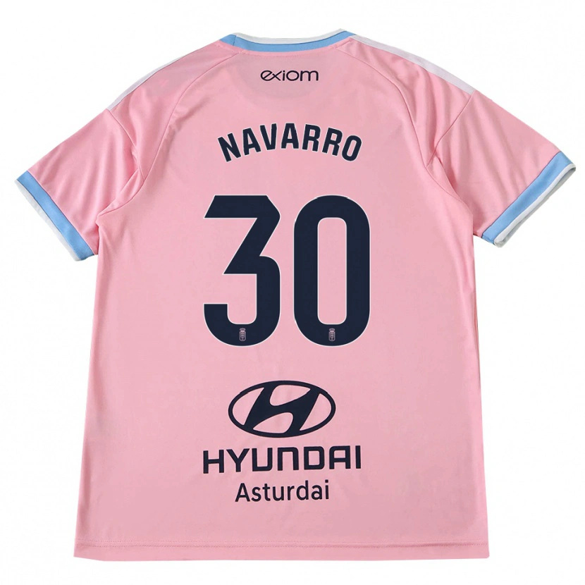 Danxen Kinderen Iker Navarro #30 Centaurieblauw Roze Uitshirt Uittenue 2026/27 T-Shirt