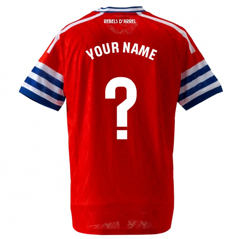 Danxen Kinderen Uw Naam #0 Koninklijk Blauw Rood Uitshirt Uittenue 2026/27 T-Shirt
