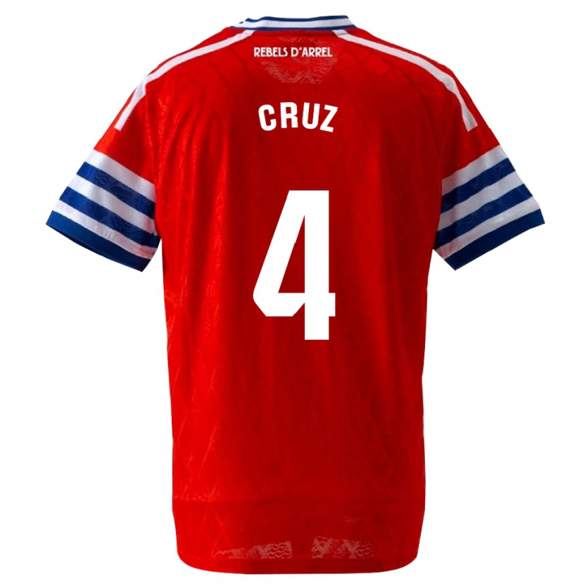 Danxen Kinderen Ian Cruz #4 Koninklijk Blauw Rood Uitshirt Uittenue 2026/27 T-Shirt