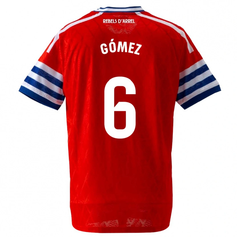 Danxen Kinderen Ferran Gómez #6 Koninklijk Blauw Rood Uitshirt Uittenue 2026/27 T-Shirt