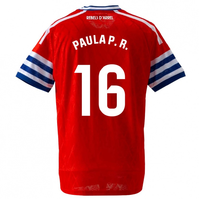 Danxen Kinderen Paula Perea Ramírez #16 Koninklijk Blauw Rood Uitshirt Uittenue 2026/27 T-Shirt