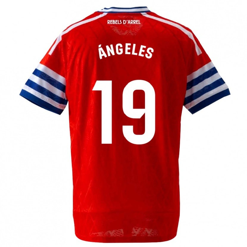 Danxen Kinderen Ángeles Del Álamo Sánchez #19 Koninklijk Blauw Rood Uitshirt Uittenue 2026/27 T-Shirt